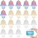 thumbnail image 1 of 18 piezas de dijes de mano de Hamsa de 3 colores, colgantes de mano hueca de Miriam, mano de Hamsa con dijes de flores, colgantes de acero inoxidable de color dorado y arcoíris., 1 of 4