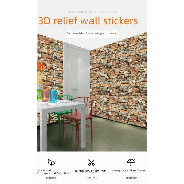 Pegatinas de pared 35*38,5 tamaño pequeño venta al por mayor papel tapiz autoadhesivo 3d pegatinas de pared impermeables papel tapiz