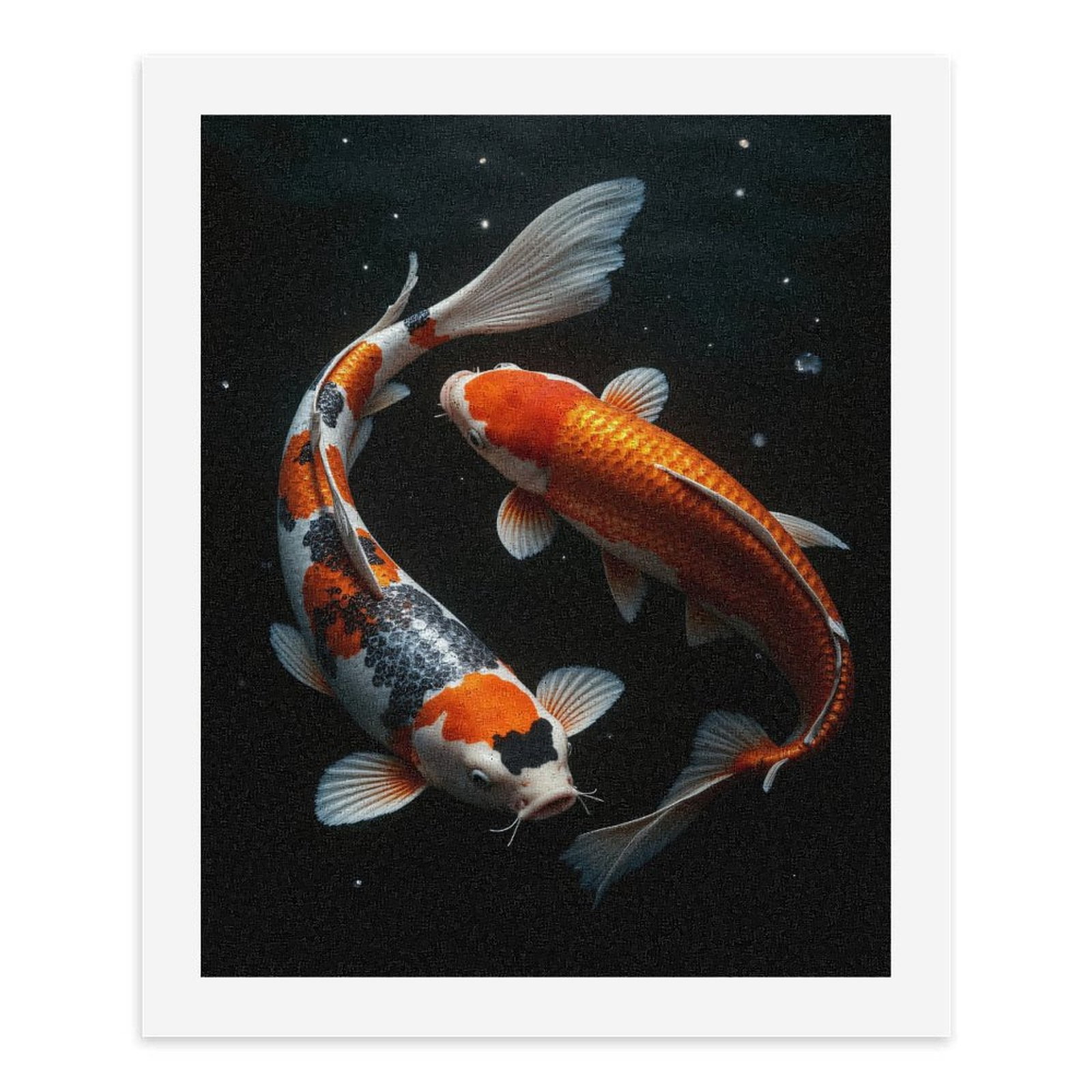 Paint by Numbers Kit for Adults, Koi Fish Swimming Elegant Water Paint by Numbers, Easy Paint by Numbers Kit for Adults Beginner, DIY Adult Paint by Number Kits on Canvas, Home Decor