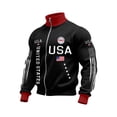 thumbnail image 2 of Iaqnaocc 250 Anniversary Usa Sweatshirt for Men Waffle Zippper Mock Neck Long Sleeve Shirts for Men 250th Anniversary American Flag 1776-2026 4th Of July Tee Tops Black M, 2 of 3
