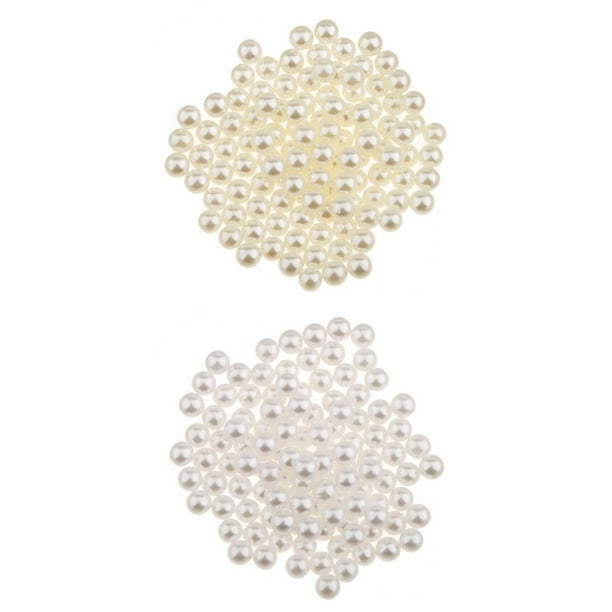 300 Uds. Perlas sueltas de perlas de imitación 5mm fabricación de joyas collar artesanías beis blanco Zulema Cuentas sueltas de perlas de imitación