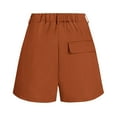 thumbnail image 4 of Seductiva Brown Clothing Shorts for Women Womens Summer High Waist Shorts Zippered Wrap Hem Wide Leg Shorts Relaxed Fit Casual, 4 of 6