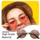 thumbnail image 5 of Gafas de sol Vogacara Estilo Marco de metal multifuncional dorado rosa, 5 of 6