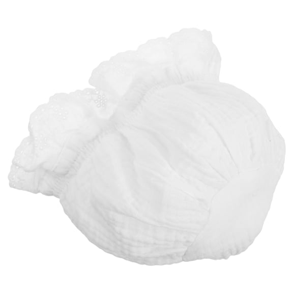 FONDOTIN 1Pack Sun Hat for Infant Classic White Cotton Windproof Toddler Hats for Special Occasions