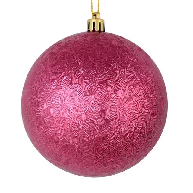Vickerman N189121D 4 in. Berry Red Brushed Ball Ornament 6 per Bag