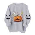 thumbnail image 4 of Women's Crewneck Pullover Sweatshirt Halloween Graphic Tops Long Sleeve Casual Fall Shirts Cute Pumpkin Candy Print Loose Fit Activewear for Festivals, 4 of 7