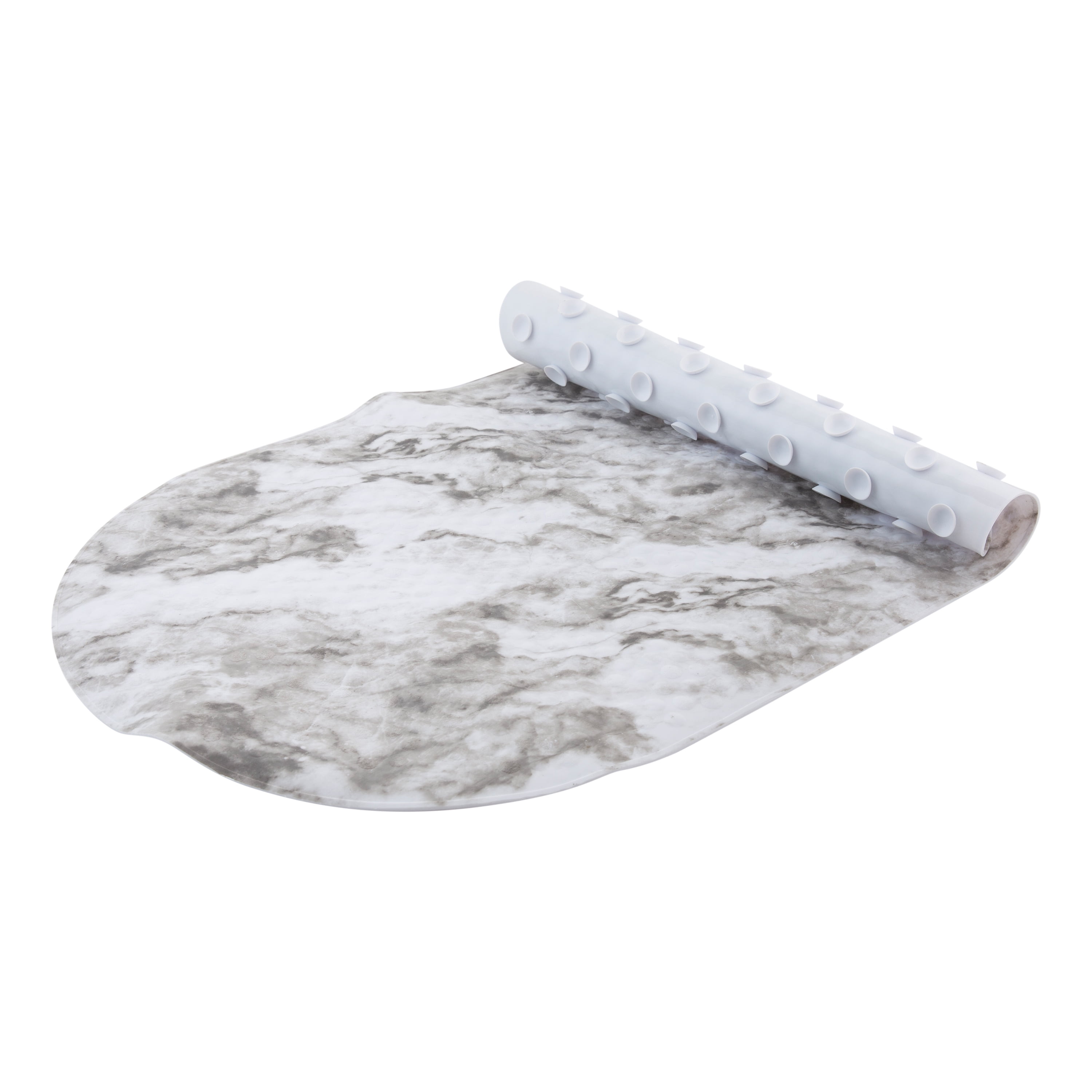 Bath Bliss 2 Pack Oval Bubble PVC Bathmat in Marble Print