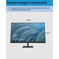 thumbnail image 4 of Monitor HP Full HD de 27 h - Diagonal - Panel IPS y frecuencia de actualización de 75 Hz - Pantalla suave - Bisel de microborde de 3 lados - Ajuste de altura/inclinación de 100 mm - Altavoces duales i, 4 of 5