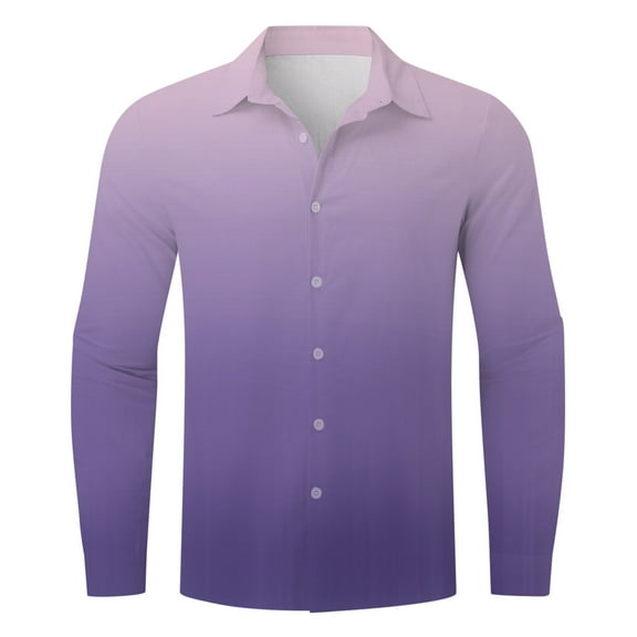 Akiihool Mens Shirts Casual Men's Button Down Shirt Casual Long Sleeve Dress Shirt (Purple,L)