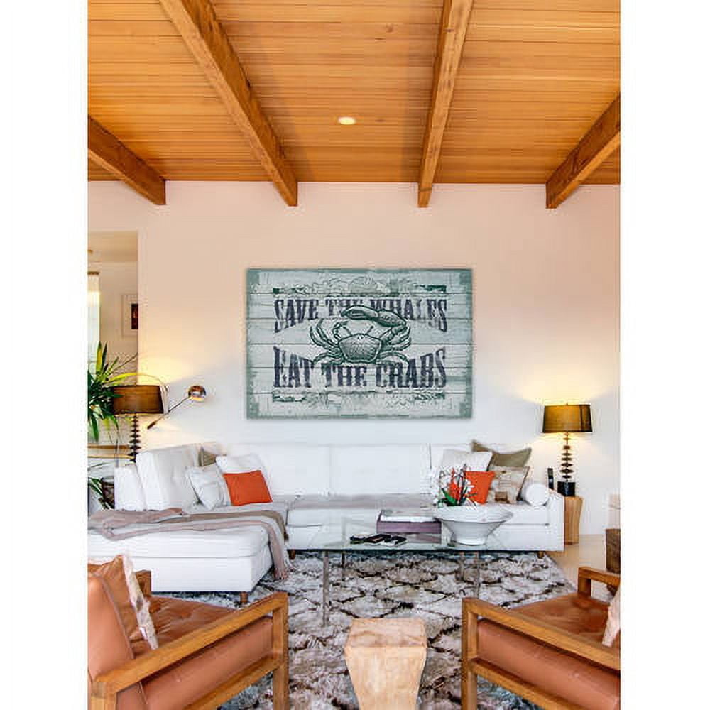 Marmont Hill "Save Whales" Painting Print on White Wood