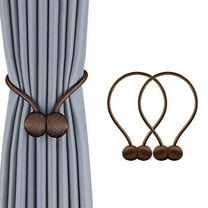 Strong Magnetic Curtain Buckle Curtain Tiebacks Magnetic Window Clips Tie Band Backs Holders European Style For Home Decoration 16 inch,2PCS,Dark Coffee