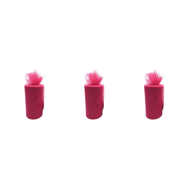 Youkk Polyester Easy To Ad Clean Wedding Tape Wedding Party Decorations Durable And Reliable Roll Tulle rose red 3Set