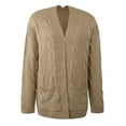 thumbnail image 7 of Fesfesfes Women Sweater Fall Winter Solid Color Pocket Long Sleeve Cardigan Sweater Jacket Tops Plus Size $10, 7 of 7