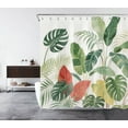 thumbnail image 2 of HVEST Boho Tropical Leaf Shower Curtain with Green Palm Leaf Plant Design - Nature Jungle Botanical Bathroom Decor, Waterproof Polyester Fabric, Includes 12 Hooks, 72x78 Inches, 2 of 7