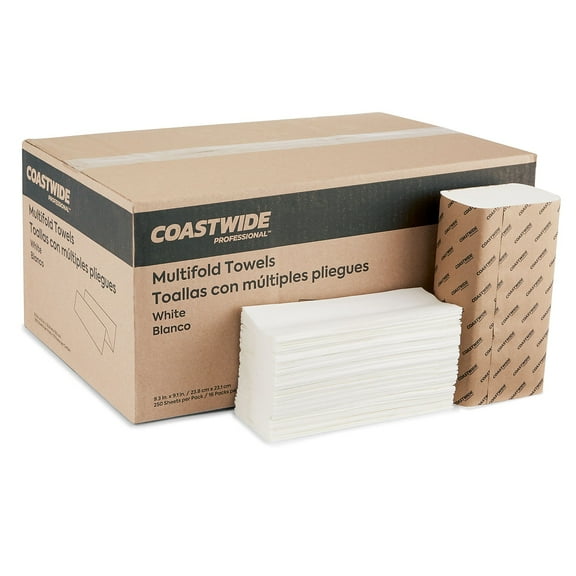 Staples Coastwide Professional Multifold Paper Towels 1-ply 250 Sheets/Pack 16 Packs/Carton