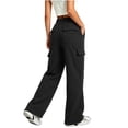 thumbnail image 4 of Xdegoge Tween Girls Wide Leg Cargo Sweatpants High Waisted Baggy Lounge Pants with Pockets Elastic Waist Y2K Casual Streetwear Workout Trousers, 4 of 7