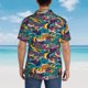 thumbnail image 4 of Fotbe Colorful Carp Streamer Camisa Hawaiana para Hombre Unisex – Camisa Casual de Verano con Botones de Manga Corta de Algodón y Lino,X-Large, 4 of 7