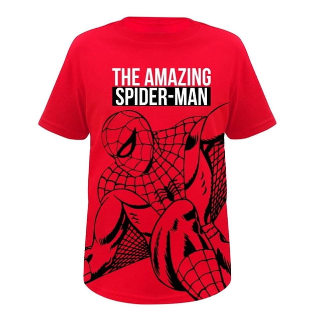 Playera Spiderman para Niño, Manga Corta Diseño Negro con Rojo Talla 8