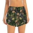 thumbnail image 3 of Uemuo Camouflage Skulls Pattern Women's Athletic Shorts High Waisted Running Shorts with Liner Pockets Gym Elastic Workout Shorts-Large, 3 of 9