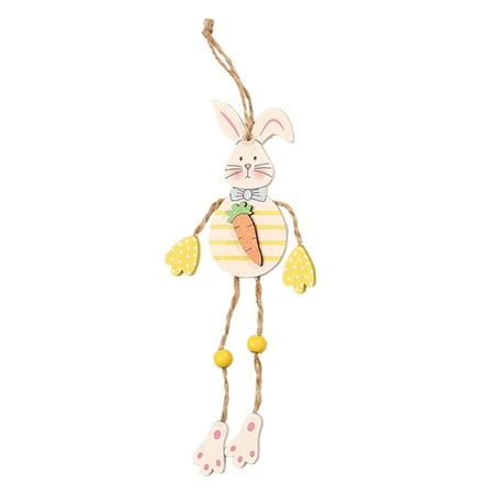 

GIFZES Bunny Pendant Decorative Animal Pattern Wood Easter Rabbit Pendant