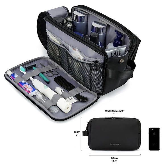BAGSMART Toiletry Bag for Men Women's Cosmetic Bag for Make Up Multifunction Waterproof Makeup Organizer Travel Pouch