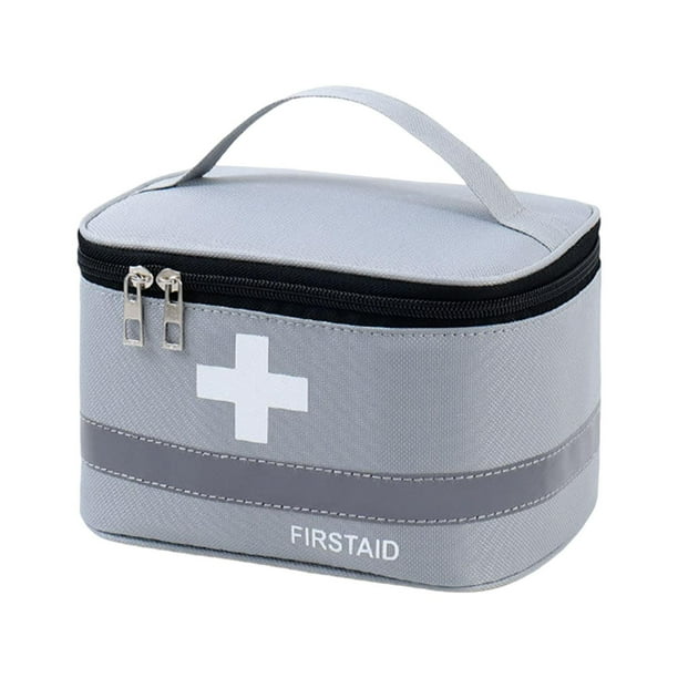 Botiquín de primeros auxilios vacío, bolsa de almacenamiento de emergencia con asa, bolsa médica, estuche para M Gray