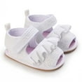 thumbnail image 6 of LNMQLPDBS Toddler Girls Sandals Rubber Soft Sole Non-Slip Flats Shoes with Lace Pleated Trendy Summer Baby Flower Girl Shoes Kids Princess Shoes Little Girl Dress Sandals for Outdoor, 6 of 9