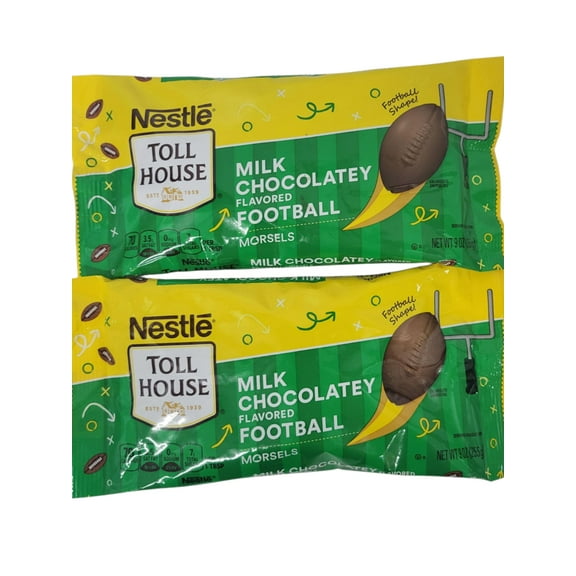 Nestle Toll House Football Shaped Milk Chocolate Chips 9 oz - Pack of 2