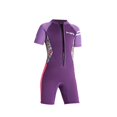 thumbnail image 1 of Girls Wetsuit Front Zipper Swim Suit Sun Protection Swimming Clothes with Zipper Violet S, 1 of 9