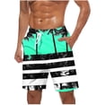 thumbnail image 3 of LIBRCLO Mens Swim Trunks Thin Quick Dry Hawaiian Bathing Suits Elastic Waist Swimsuits Summer Beach Board Shorts Patchwork Color Swimwear Mint Green XXL, 3 of 5