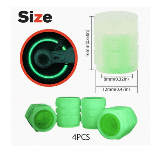 JIUOU Universal Fluorescent Car Tire Valve Stem Caps Luminous Accessories for Car Truck Motorcycles Bike Walmart