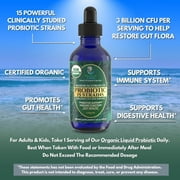 Tropical Oasis USDA Organic Probiotic Drops for Men, Women and Kids, Max Strength Liquid Vitamin Supplement 15 Strains of Probiotic 3 Billion CFU, Digestive & Immune Support, 4 fl oz, 160 Servings