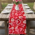 thumbnail image 4 of Happy Valentine's Day Table Runner 72 Inches, Red Dots Love Heart Romantic Bed Runner Dresser Scarves Tabletop for Indoor Outdoor Parties/Ceremony/Banquet, 13" x 72", 4 of 8