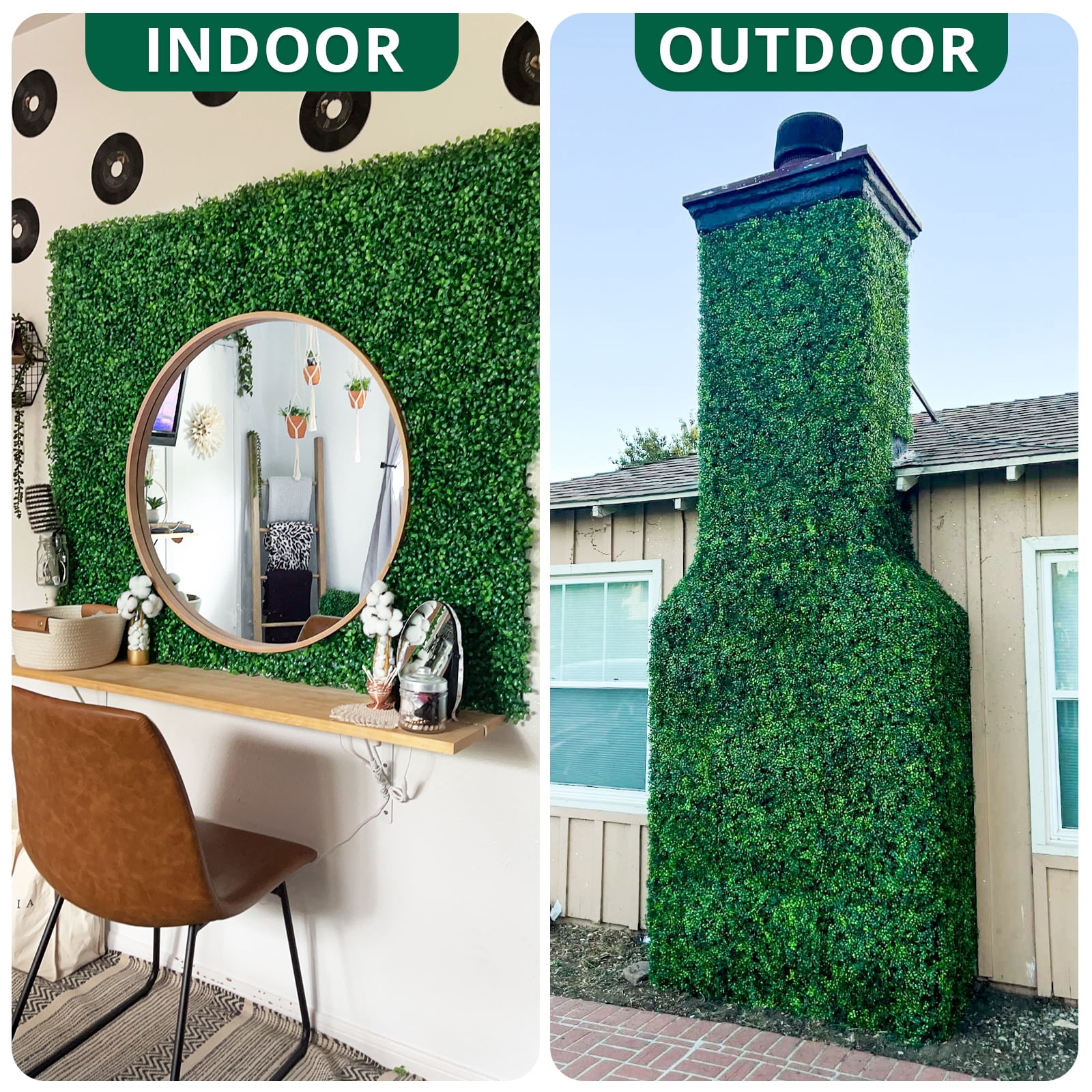 GOTGELIF 12 PCS 10"x10" Artificial Boxwood Panels, Boxwood Hedge Wall Panels, Artificial Grass Backdrop Wall 2", Privacy Hedge Screen UV Protected for Outdoor Indoor Garden Fence Backyard