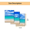 thumbnail image 4 of Tropical Beach Wall Art for Living Room Blue Ocean Beach Wave Wall Decor for Bedroom Seascape Paintings Modern 3 Pieces Framed Canvas Art Prints Ready to Hang Pictures Home Decorations (12"x16"x3), 4 of 6
