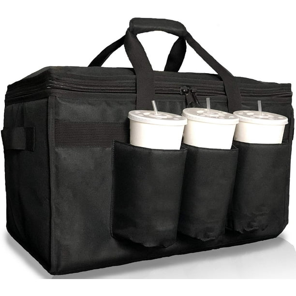 Insulated Food Delivery Bag with Cup Holders/Drink