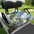 thumbnail image 4 of chaqlin Golf Cart Seat Covers Easy to Install with Front Pockets, Compatible with Sports Outdoors Golfcart Seat Cover(Pike Fish Art Design), 4 of 8
