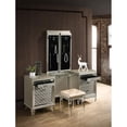 thumbnail image 4 of Champagne Beige Vanity Stool with Clear Acrylic Legs, 4 of 5