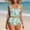 Mint Green, variant on 2 Piece Swimsuit for Women Floral Print Spaghetti Straps Swim Crop Top with High Waisted Bottom Summer Beach Outfits