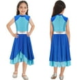 thumbnail image 2 of Aislor Kids Girls Color Patchwork Lyrical Praise Dance Dress Liturgical Worship Age 6-16 A Blue 8, 2 of 7