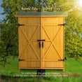 thumbnail image 6 of 56 Inch Outdoor Storage Shed with Lockable Door, Solid Wood Garden Tool Shed with Detachable Shelves & Waterproof Roof, Natural Wood Color, 6 of 15