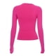 thumbnail image 3 of Gibobby Blusa Manga Larga Mujer Camiseta corta de manga larga con cuello redondo para mujer（Rosa， XS), 3 of 5