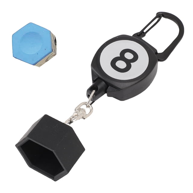 Pool Chalk Holder, Billiard Chalk Holder ABS Portable with Retractable Rope Buckle for Billiard Accessory