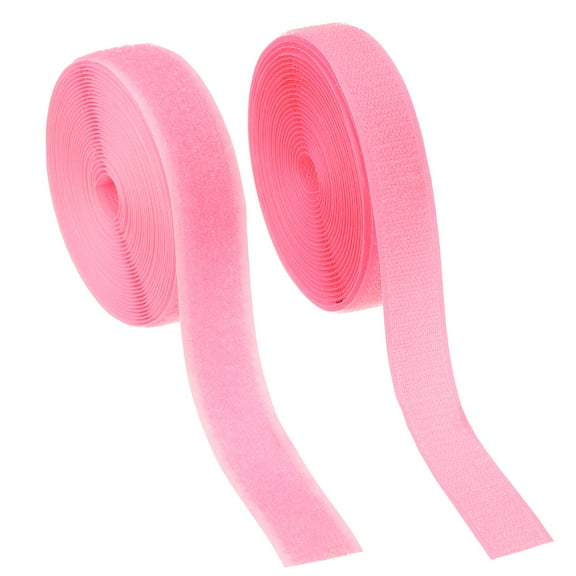 Uxcell Sew on Hook and Loop Tape, 1 Inch Width Non-Adhesive Back Nylon Fastener Strips 5 Yards - Pink