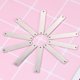 thumbnail image 2 of 10 piezas de espejos de acero inoxidable para colgar, accesorios de bricolaje, decoraciones de chapado, conector de doble agujero (plata), 2 of 7