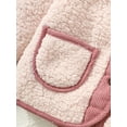 thumbnail image 6 of Mikrdoo 8 Years Kid Girls Fleece Winter Coat Contrast Binding Teddy Line Button Crew Neck Jackets With Pockets (8-14T,Pink), 6 of 10