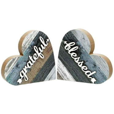 Clearance!2 Pcs Rustic Table Decorations For Living Room Home Decor Farmhouse Valentines Day Centerpiece Small Love Wooden Heart Decor For Dining Room Shelf Valentines Gift Decoration