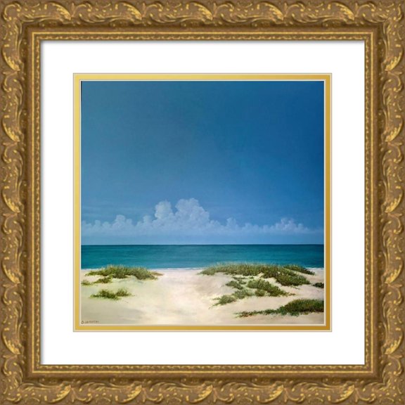 Laughton, Peter 20x20 Gold Ornate Wood Framed with Double Matting Museum Art Print Titled - Beach Access