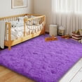 thumbnail image 5 of Janvonne Purple Fluffy Shag Area Rug for Bedroom Living Room, Non-Slip Fuzzy Floor Rug for Kids Girls Room Nursery, Cozy Indoor Home Decor,4'x 6', 5 of 8