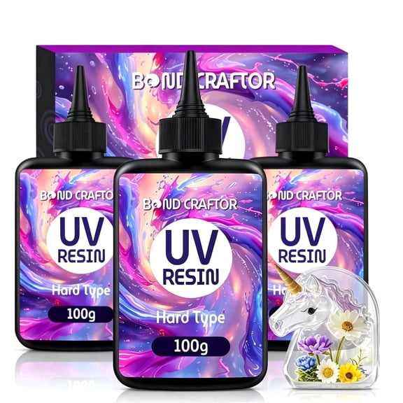 Bond Craftor Fast Curing UV Resin Kit, Crystal Clear (300 g)